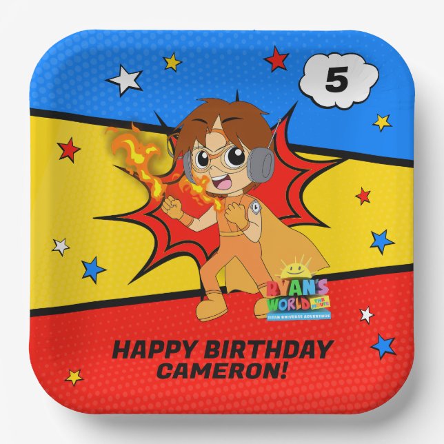 Ryans Geburtstag Pappteller (Vorderseite)