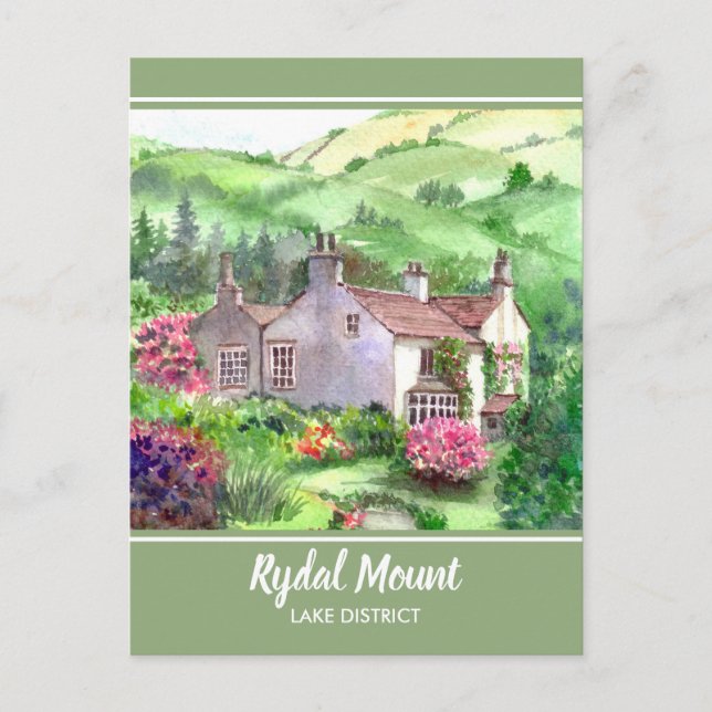 Rydal Mount, William Wordsworth's Zuhause Postkarte (Vorderseite)