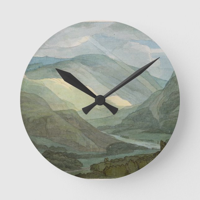 Rydal Wasser, 1786 (w/c) Runde Wanduhr (Vorderseite)