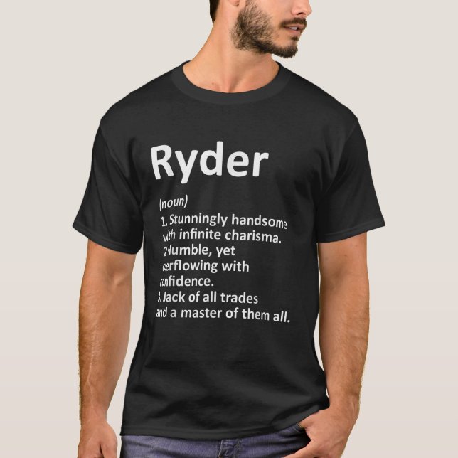 RYDER Definition Personalisiert Name Funny Birthda T-Shirt (Vorderseite)