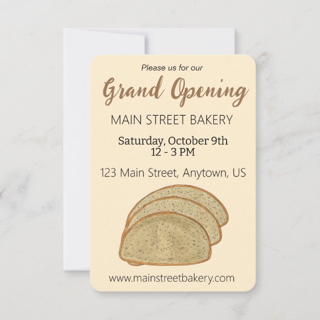 Rye Broad Jüdische Bäckerei Grand Opening Baking C Einladung (Vorderseite)