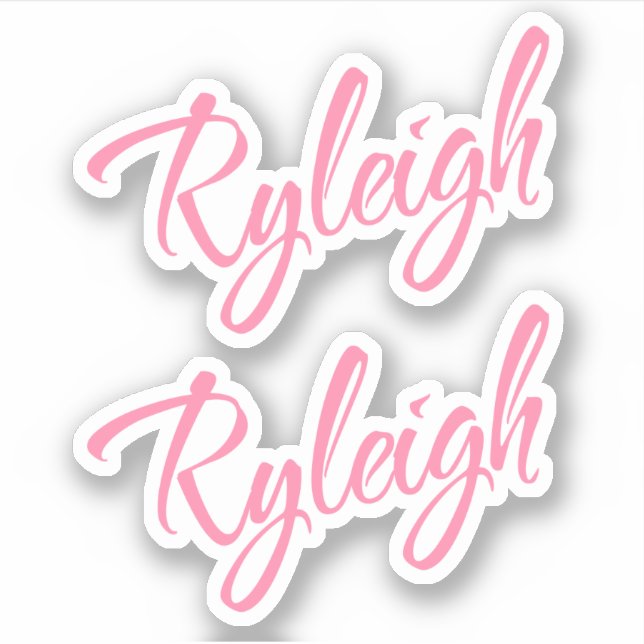 Ryleigh Name pink cursive x2 Aufkleber (Vorderseite)