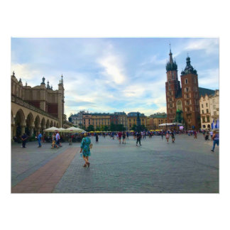 Rynek Główny - Stadtplatz in Krakau, Polen Fotodruck