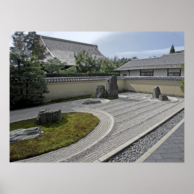 Ryogen in Temple Garden - Kyoto Japan Poster (Vorne)