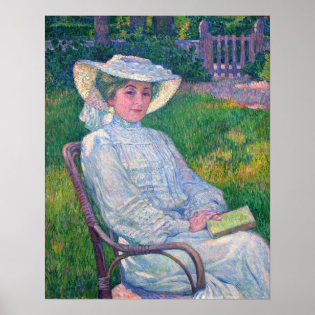 Rysselberghe - die Dame in Weiß Poster (Vorne)