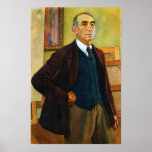 Rysselberghe - Selbstporträt in einer grünen Weste Poster