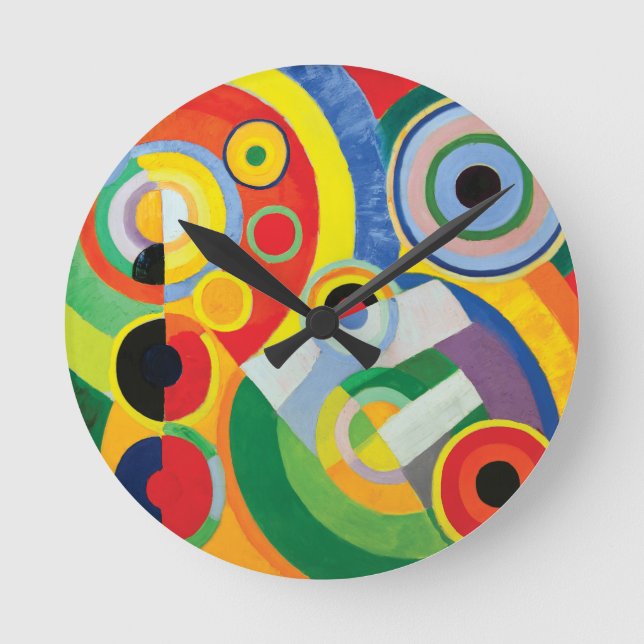 Rythme Joie de Vivre durch Robert Delaunay Runde Wanduhr (Vorderseite)