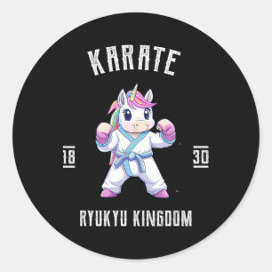 Ryukyu Karate Unicorn - Karateka Japan Runder Aufkleber