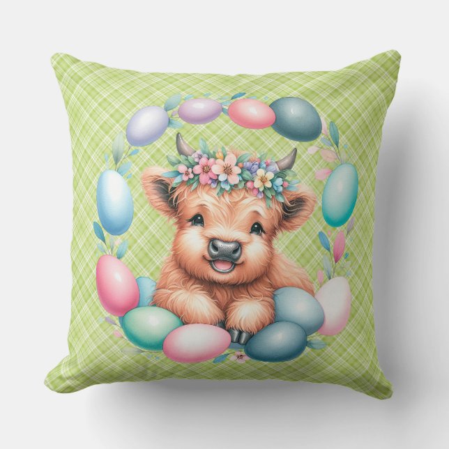 S0ße Oster Highland Kuhl Kissen (Vorderseite)