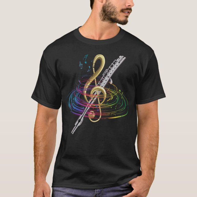 S2 Flute Player Flutist Flutist (180) T-Shirt (Vorderseite)
