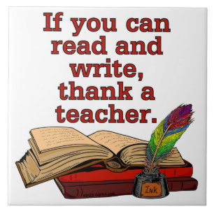 s31 Wenn Sie lesen und schreiben können Dankeschön Fliese