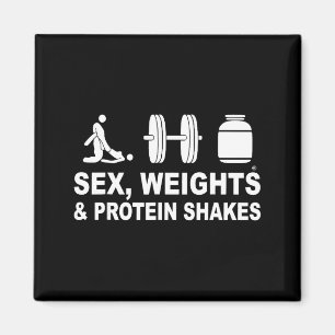 S3x Gewichte und Protein-Shakes Lustiger Spruch Zi Magnet