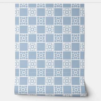 (S) 2502223B Retro Geometric Tiles Blue Tapete
