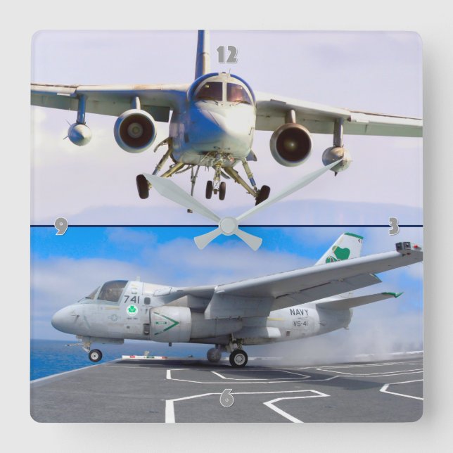 S-3-VIKING QUADRATISCHE WANDUHR (Vorderseite)