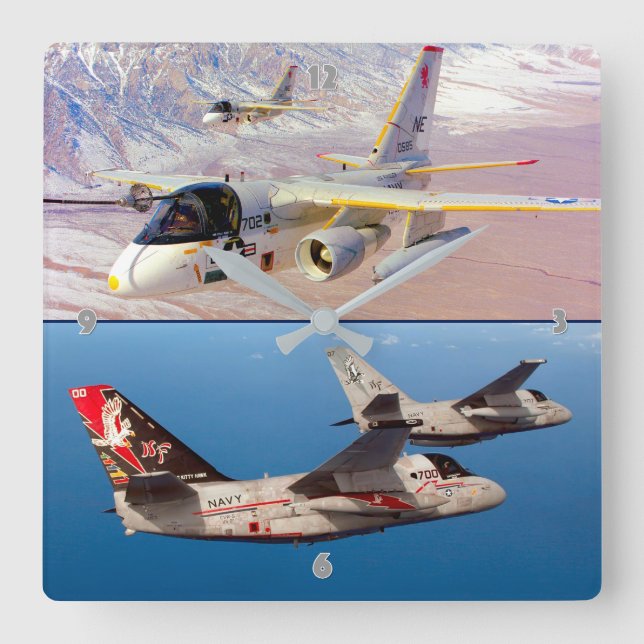 S-3-VIKING QUADRATISCHE WANDUHR (Vorderseite)