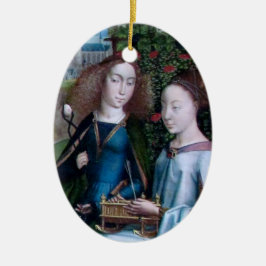 S. Agatha und Christina (Detail; M 070) Keramik Ornament