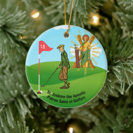 S. Andrew & Jude mit 2 männlichen Golfern Keramik Ornament