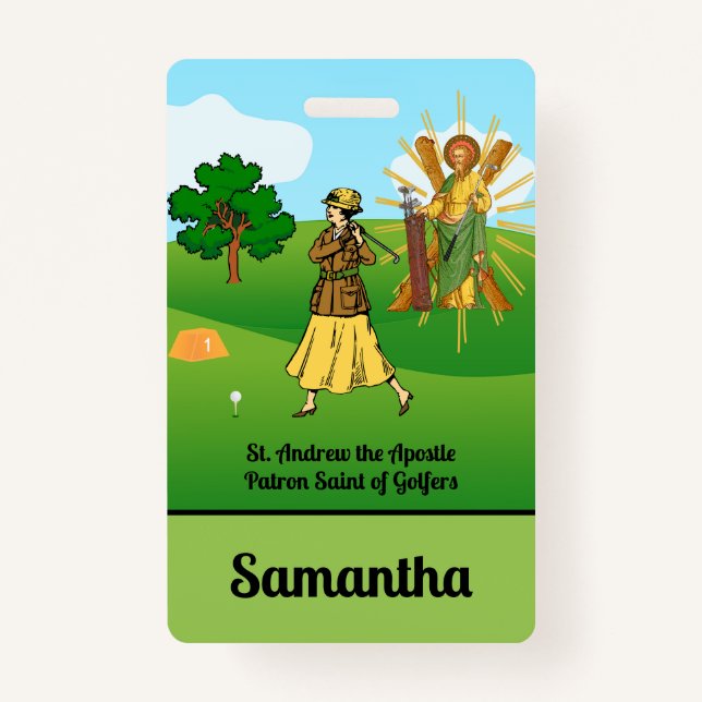 S. Andrew & Jude mit 2 weiblichen Golfern Ausweis (Vorderseite)
