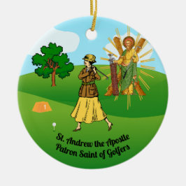 S. Andrew & Jude mit 2 weiblichen Golfern Keramik Ornament