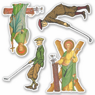 S. Andrew & Jude und 2 männliche Golfer Vintag Aufkleber