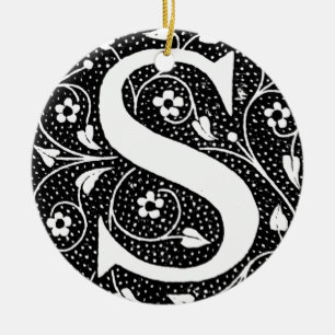 S anfängliche Vintage-Blumenmuster Keramikornament