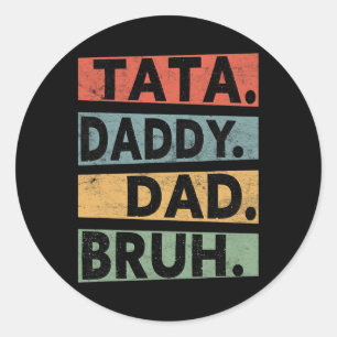 S Breast Daddy Vater Bruh Fathers Day Vintag Funny Runder Aufkleber