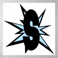 S Buchstabe als Comic art monogram S initiale alph