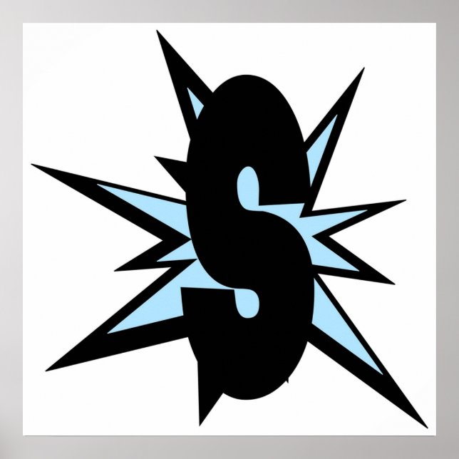 S Buchstabe als Comic art monogram S initiale alph Poster (Vorne)