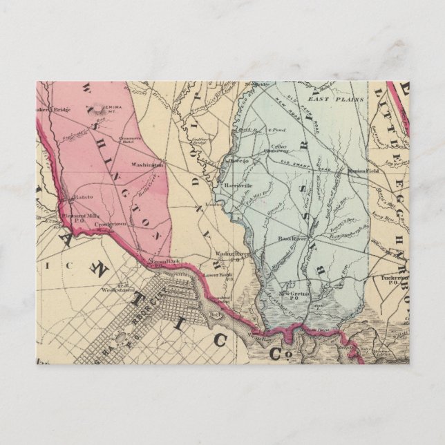 S Burlington Landkreis, NJ Postkarte (Vorderseite)