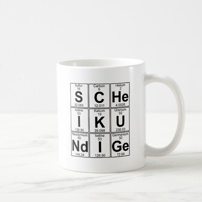 S-c-eR-ICH-K-U-ND-ich-GE (scheikundige) - voll Kaffeetasse (Rechts)