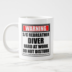 S/C-Rebreather Diver hart am Arbeitsplatz warnen Jumbo-Tasse