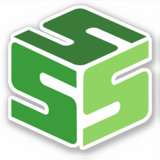 S-Cubed Green Logo-Aufkleber (3" x 3") Aufkleber
