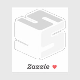 S-Cubed White Logoaufkleber (3" x 3") Aufkleber