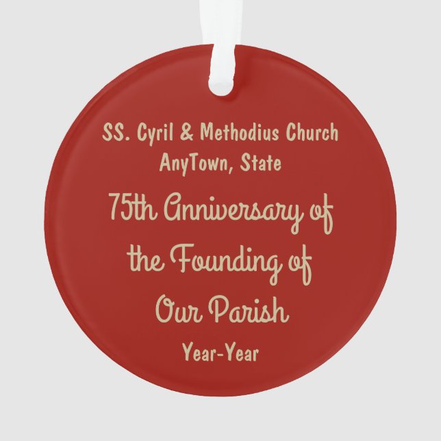 S. Cyril & Methodius (M 001) Acryl Ornament (Rückseite)