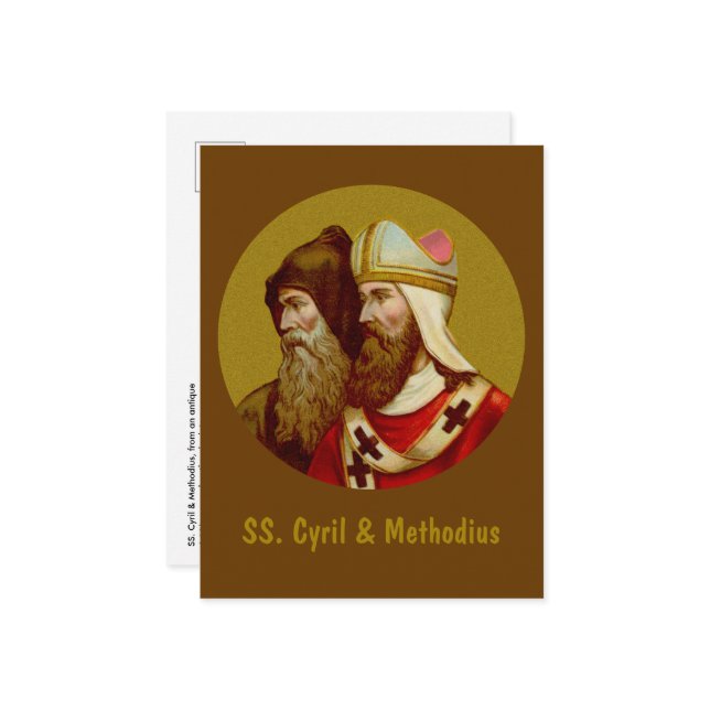 S. Cyril & Methodius (M 001) Vertikale Postkarte (Vorderseite/Rückseite Beispiel)