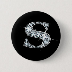 "S" Diamant Bling Button