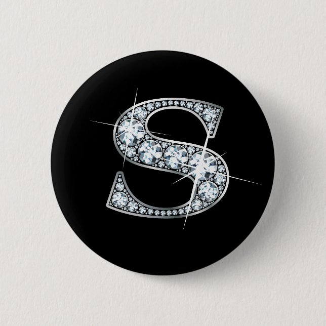 "S" Diamant Bling Button (Vorderseite)