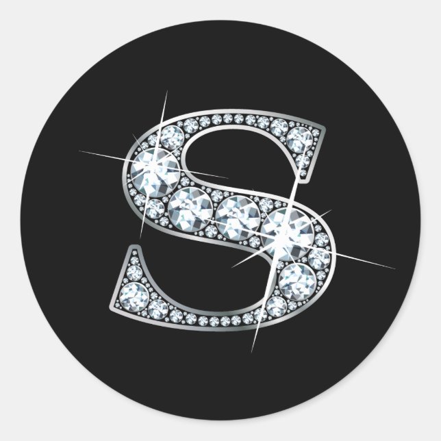 "S" Diamant Bling Sticker (Vorderseite)