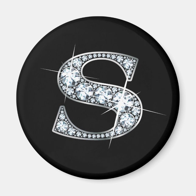 "S" Diamond Bling Magnet (Vorne)