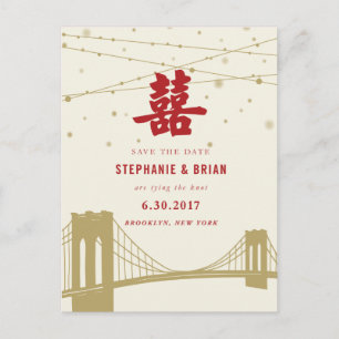 S_Double Happy Lights Save the Date Postkarte