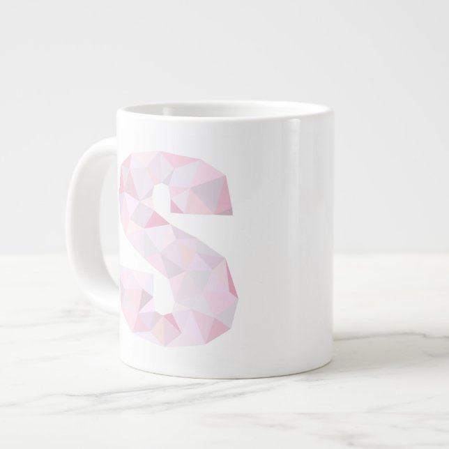 S - Dreiecke mit geringem Poly - neutrales rosa Li Jumbo-Tasse (Vorderseite Links)