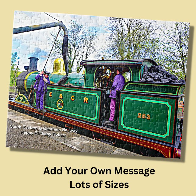 S E & Chatham Railway Steam Train - Name Text hinz Puzzle (Von Creator hochgeladen)