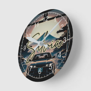 S Fahrgestell (Rückgrat der Fahrkultur) Runde Wanduhr