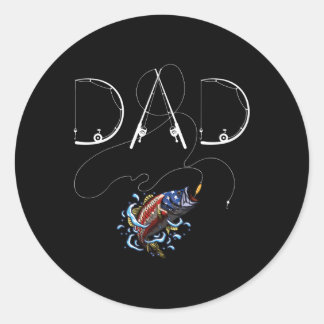 S Fisher Vater Fishing Fish Daddy Fathe Runder Aufkleber