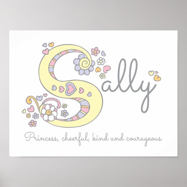 S für Sally monogram Art Name bedeutet Poster (Vorne)