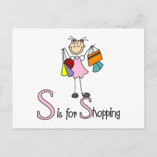 S für Shopping Postkarte