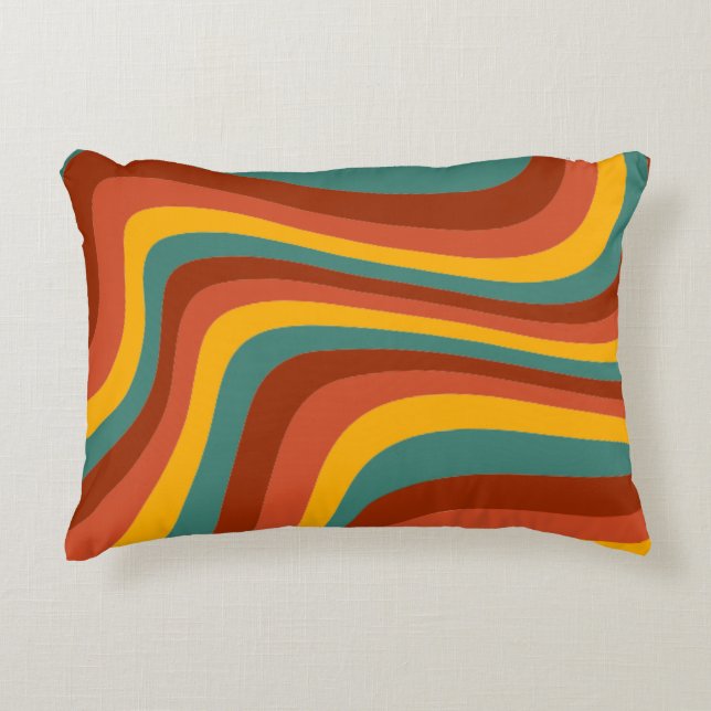 S Groovy Wavy 70er Pattern Dekokissen (Vorderseite)