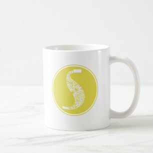 S Initiale florale Monogramm Kaffeetasse