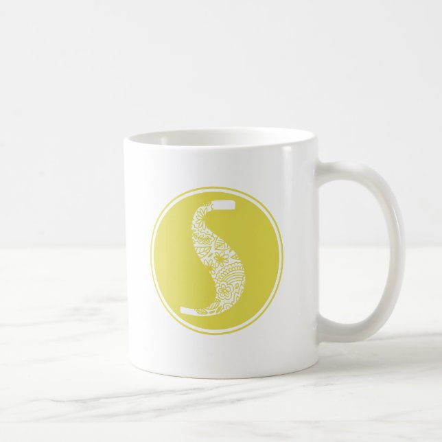 S Initiale florale Monogramm Kaffeetasse (Rechts)