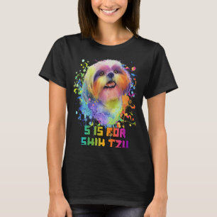 S is for Shih Tzu Hunde Humor Pets Animal Puff T-Shirt